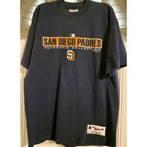 Vintage Y2K 2001 San Diego Padres Majestic MLB Baseball Merch Blue Tee T-Shirt